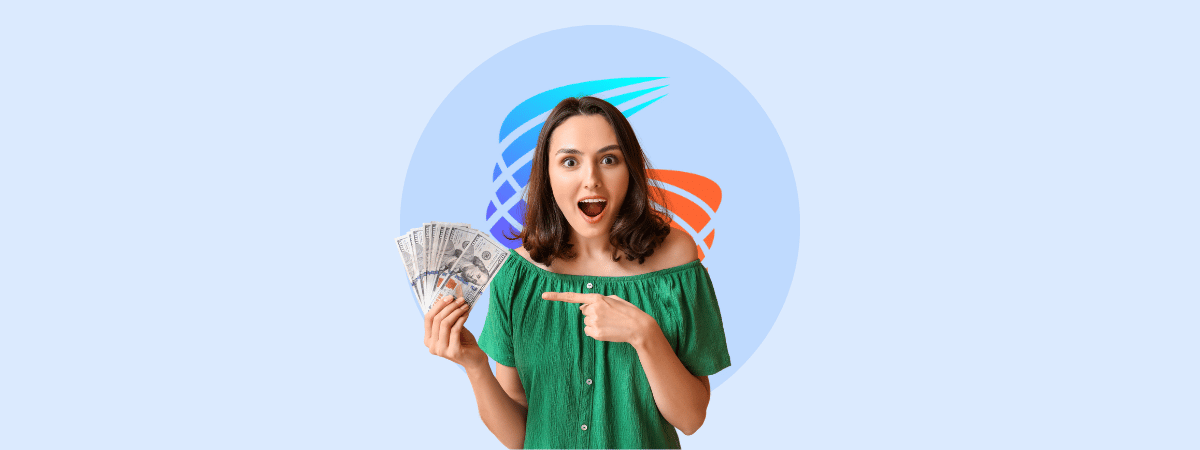 Woman with money